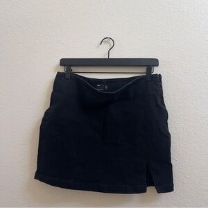 Black Mini Skirt with Side Slit